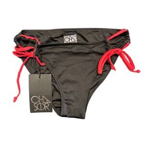 NWT Chaser Bikini Bottom – Black and Rainbow Stripe, Women’s Medium